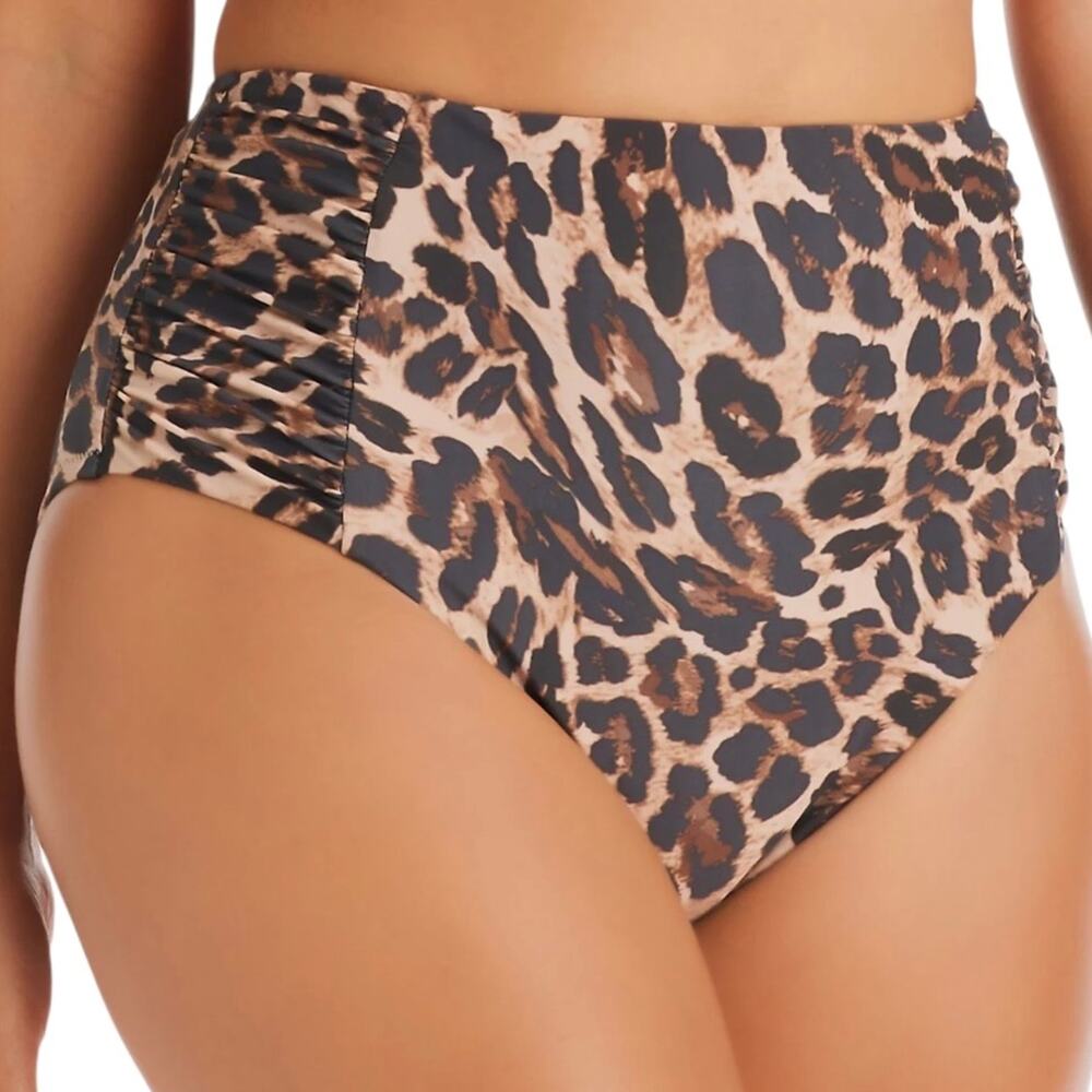 Bar III Womens Cheetah Print High Waist Full Coverage Swim Bottoms Brown Size XL - Picture 3 of 3